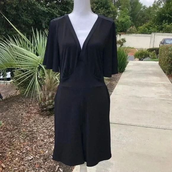 Torrid Surplice Flutter Sleeve Black Romper Size 12 - Picture 1 of 11
